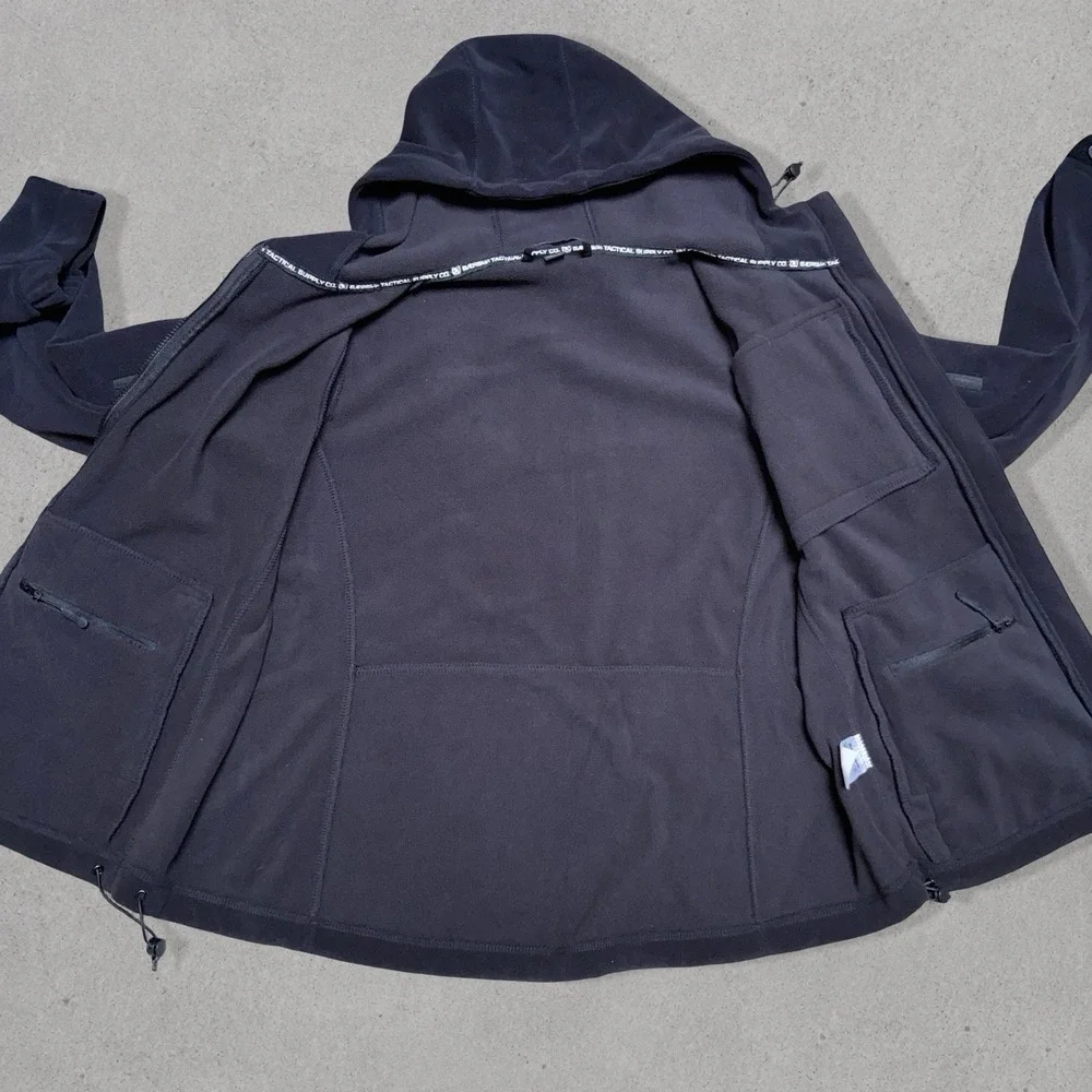 BAERSkin Tactical Fleece Hooded Jacket Men's XL Black Full Zip